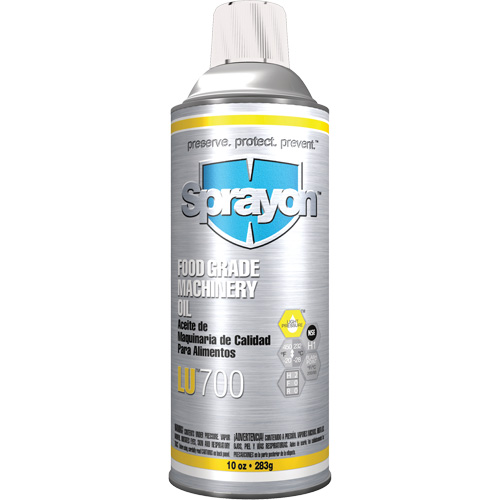 Huile &agrave; machine de cat&eacute;gorie alimentaire LU700, 10 oz, Canette a&eacute;rosol Toolneeds Inc.