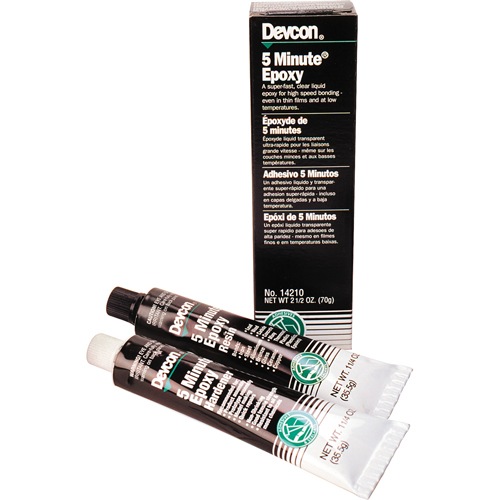 Adh&eacute;sif 5 minutes, 70 g, Tube, Deux composants, Transparent Toolneeds Inc.