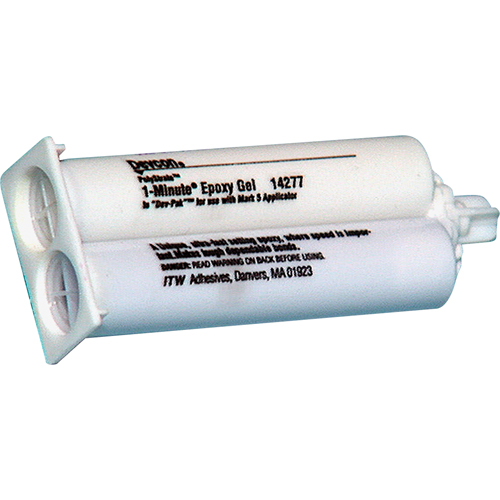 Adh&eacute;sif 1 minute, 50 ml, Cartouche double, Deux composants, Ambr&eacute;e Toolneeds Inc.