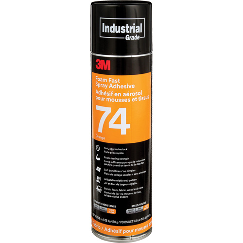 Adh&eacute;sif en a&eacute;rosol pour mousse et tissu, Orange, Canette a&eacute;rosol Toolneeds Inc.