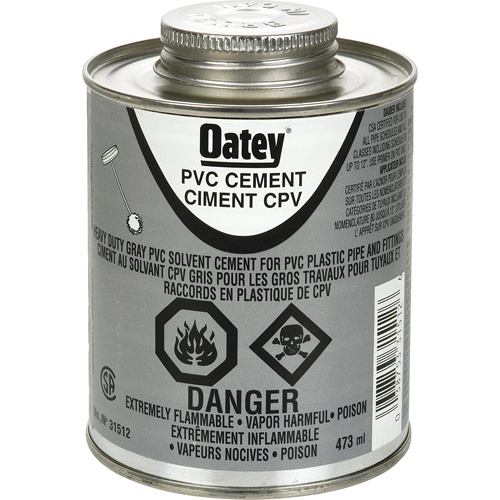 PVC Heavy-Duty Cement, 473 ml, Brush-Top Can, Grey Toolneeds Inc.