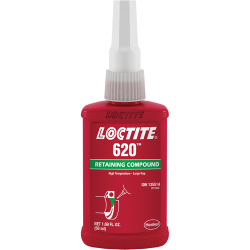 Retaining Compound 620 High Temperature, 50 ml, Bottle, Green Toolneeds Inc.