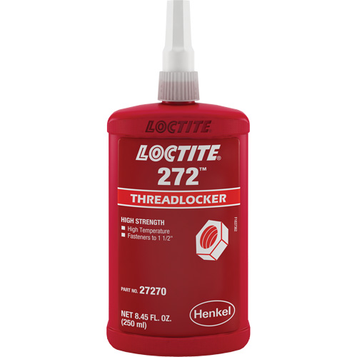 Threadlocker 272 High Temperature, Red, High, 250 ml, Bottle Toolneeds Inc.