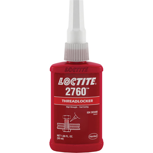 Threadlocker 2760 Instant Adhesive, Red, High, 50 ml, Bottle Toolneeds Inc.