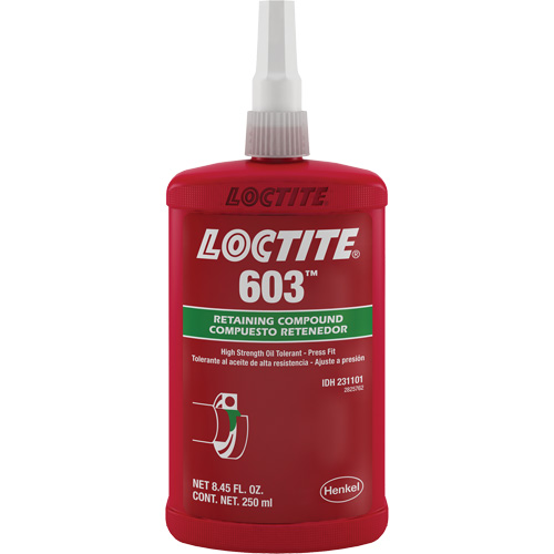 Compos&eacute; de retenue Loctite 603, 250 ml, Bouteille, Vert Toolneeds Inc.