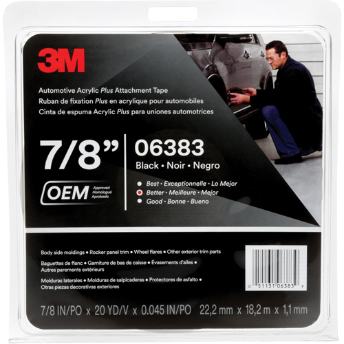 Ruban en acrylique de 3M pour l'automobile, 18 m (60') lo x 22 mm (7/8") la, 45 mils, Acrylique Toolneeds Inc.