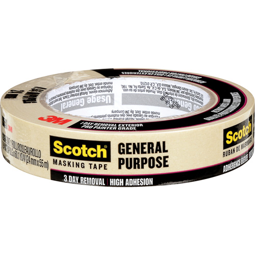 Scotch&reg; General Purpose Masking Tape 2020, 24 mm (1") x 55 m (180'), Tan Toolneeds Inc.