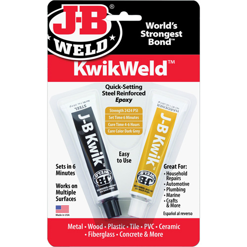 Colle &eacute;poxyde KwikWeld, Deux composants, Tube, 2 oz, Gris Toolneeds Inc.