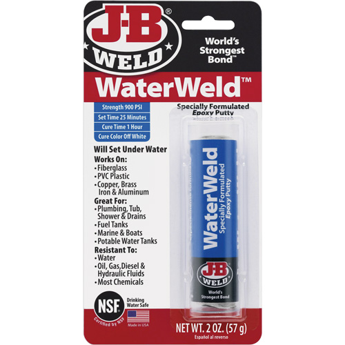 Colle &eacute;poxyde WaterWeld, 2 oz, B&acirc;ton, Blanc cass&eacute; Toolneeds Inc.