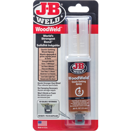 WoodWeld Adhesive, 25 ml, Syringe, Two-Part, Tan Toolneeds Inc.