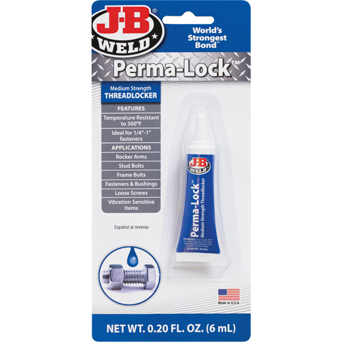 Perma-Lock Threadlocker, Blue, Medium, 6 ml, Tube Toolneeds Inc.
