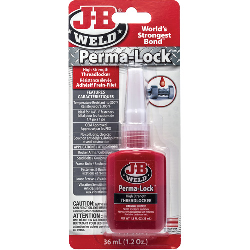 Perma-Lock Threadlocker, Red, High, 36 ml, Bottle Toolneeds Inc.