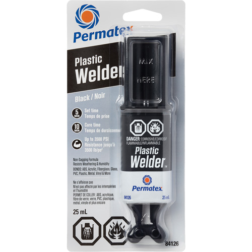 Plastic Welder Epoxy, 25 ml, Syringe, Two-Part, Black Toolneeds Inc.