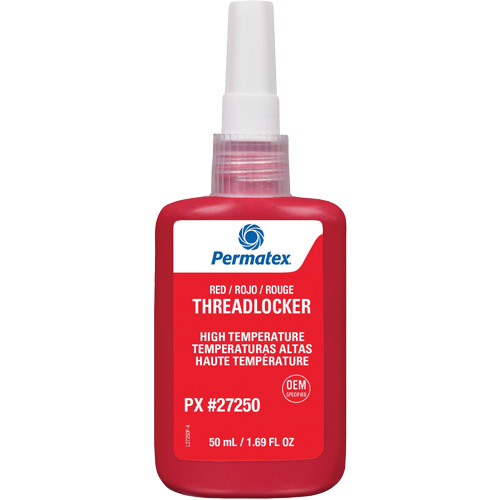 Adh&eacute;sif frein-filet pour temp&eacute;ratures &eacute;lev&eacute;es, Rouge, &eacute;lev&eacute;, 50 ml, Bouteille Toolneeds Inc.