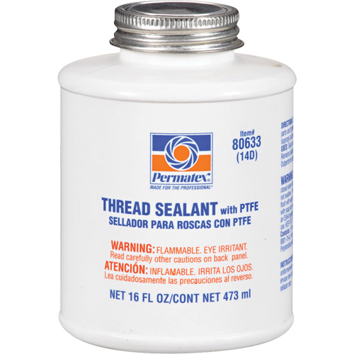 Thread Sealant with PTFE, Brush-Top Can, 473 ml, -54° C - 149° C/-65° F - 300° F Toolneeds Inc.