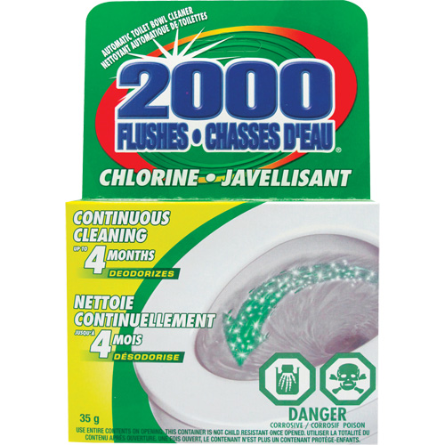 D&eacute;tergent pour cuvette de toilette 2000 Flushes avec agent de blanchiement, 35 g, Tampon Toolneeds Inc.