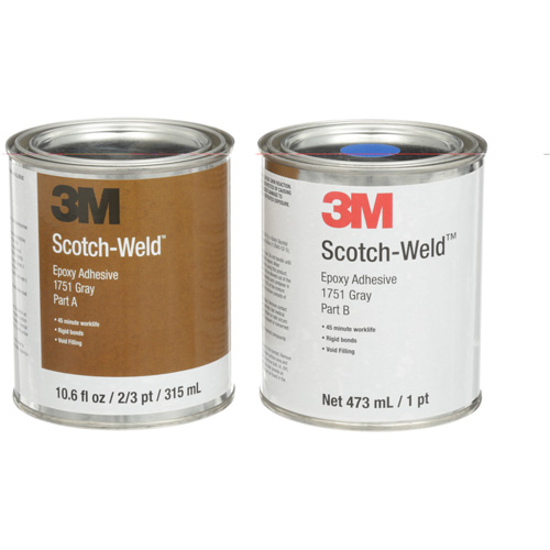Scotch-Weld Adhesive, 16 fl. Oz., Tube, Two-Part, Grey Toolneeds Inc.