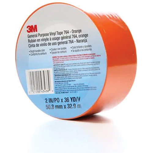 764 General-Purpose Vinyl Tape, 50.8 mm (2") W x 32.9 m (108') L, 5 mils, Orange Toolneeds Inc.