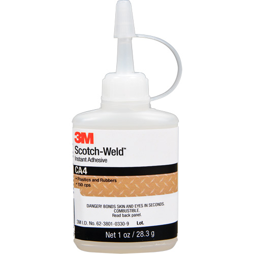 Scotch-Weld Instant Adhesive CA4, Clear, Bottle, 1 oz. Toolneeds Inc.