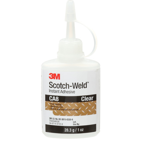 Scotch-Weld Instant Adhesive CA8, Clear, Bottle, 1 oz. Toolneeds Inc.