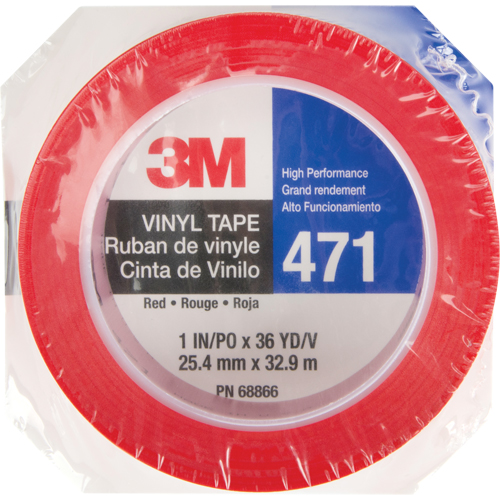 471 Vinyl Tape, 25.4 mm (1") W x 32.9 m (108') L, 5.3 mils, Red Toolneeds Inc.