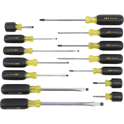 JKS-14S Cushion Grip Screwdriver Set, 14 Pcs. Toolneeds Inc.