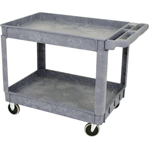 JPTC-3624 Heavy-Duty Polypropylene Shop Cart, 2 Tiers, 46" W x 25-1/2" D x 33-1/4" H, 500 lbs. Cap. Toolneeds Inc.