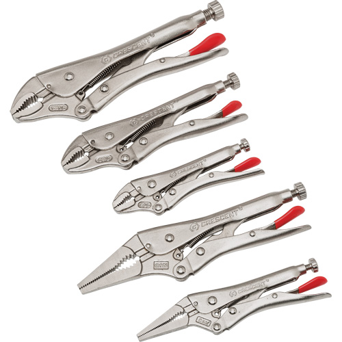 5-Piece Curved & Long Nose Locking Plier Set, 14-1/2" L Toolneeds Inc.