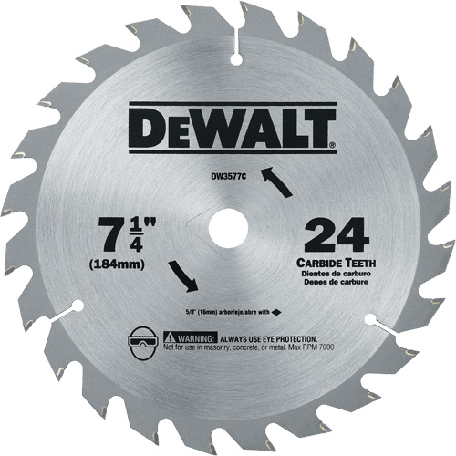 Carbide Circular Saw Blade, 7-1/4", 24 Teeth Toolneeds Inc.