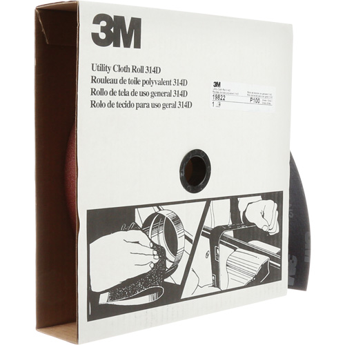 Rouleau de toile abrasive utilitaire 314D, 2" la x 150' lo, Grain 100J Toolneeds Inc.