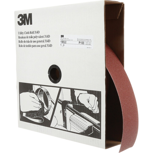 Rouleau de toile abrasive utilitaire 314D, 2" la x 150' lo, Grain 100J Toolneeds Inc.