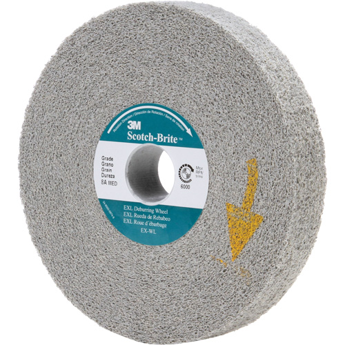Meules d'&eacute;barbage EXL Scotch-Brite, 6" x 1", Arbre de 1", Oxyde d'aluminium Toolneeds Inc.