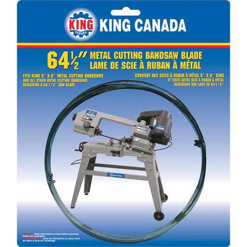 Bandsaw Metal Blade, Carbon Steel, 64-1/2" L x 1/2" W x 0.025" Thick, 18 TPI Toolneeds Inc.