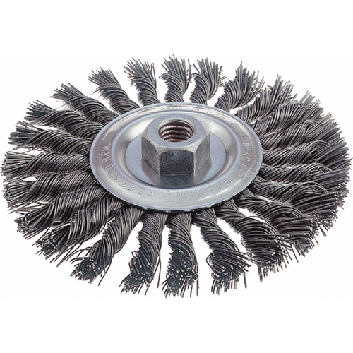 Knot Wire Wheel Brushes - Standard Twist Knot, 6" Dia., 0.023" Fill, 5/8"-11 Arbor, Steel Toolneeds Inc.