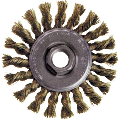 High Speed Small Grinder Knot Wire Wheel Brush, 5" Dia., 0.02" Fill, 5/8"-11 Arbor, Steel Toolneeds Inc.