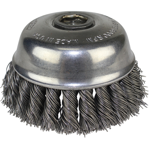 Knot Wire Cup Brushes, 4" Dia. x 5/8"-11 Arbor Toolneeds Inc.