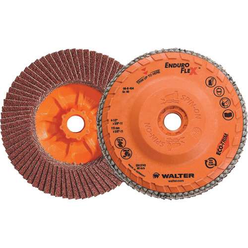 Disque &agrave; lamelles Enduro-Flex, 4-1/2" x 5/8"-11, Type 27, Grain 40, Alumine de zirconium Toolneeds Inc.