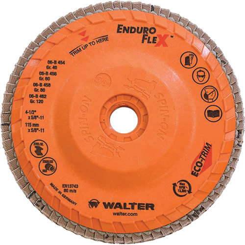 Disque &agrave; lamelles Enduro-Flex, 4-1/2" x 5/8"-11, Type 27, Grain 80, Alumine de zirconium Toolneeds Inc.