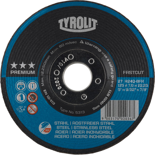 Premium 2-in-1 Grinding Wheel, 7" x 9/32", 7/8" Arbor, Type 27 Toolneeds Inc.