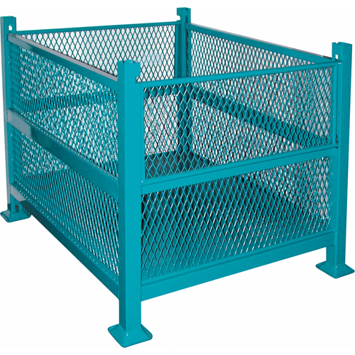 Open Mesh Containers, 2 Drop Gates, 3000 lbs. Capacity, 34.5" W x 40.5" D x 32.25" H Toolneeds Inc.
