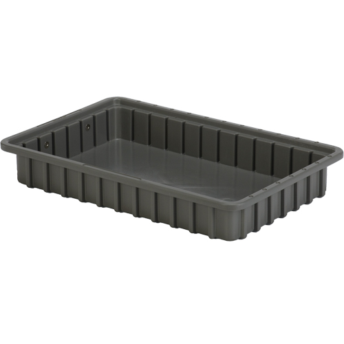 Divider Box&reg; Containers, Polyethylene, 16.5" W x 10.9" D x 2.5" H, Grey Toolneeds Inc.
