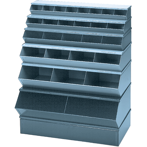Bacs sectionnels superposables, Cap. 100 lb, 37" la x 8" p x 4-1/2" h, Bleu Toolneeds Inc.