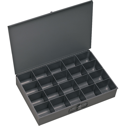 Compartment Scoop Boxes, Steel, 20 Slots, 13-3/8" W x 9-1/4" D x 2" H, Grey Toolneeds Inc.