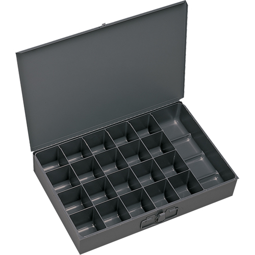 Boîtes &agrave; fond courb&eacute;, Acier, 21 compartiments, 13-3/8" la x 9-1/4" p, 2" h, Gris Toolneeds Inc.