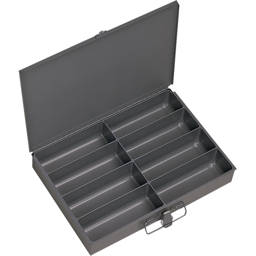 Boîtes &agrave; fond courb&eacute;, Acier, 8 compartiments, 13-3/8" la x 9-1/4" p, 2" h, Gris Toolneeds Inc.