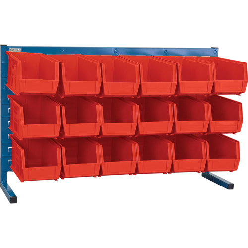 Louvered Rack with Bins, 18 Bins, 36" W x 8-1/4" D x 22" H Toolneeds Inc.