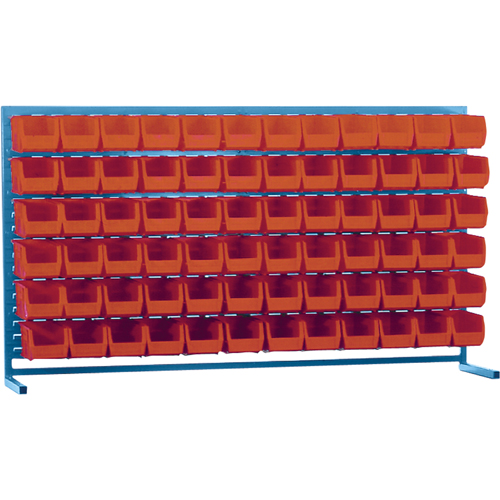 Louvered Rack with Bins, 72 Bins, 72" W x 15" D x 40" H Toolneeds Inc.