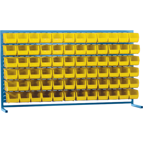 Louvered Rack with Bins, 72 Bins, 72" W x 15" D x 40" H Toolneeds Inc.