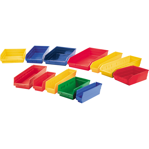 Bacs de rangement pour tablettes, 11-1/8" la x 4" H x 11-5/8" p, Jaune, Capacit&eacute; 30 lb Toolneeds Inc.
