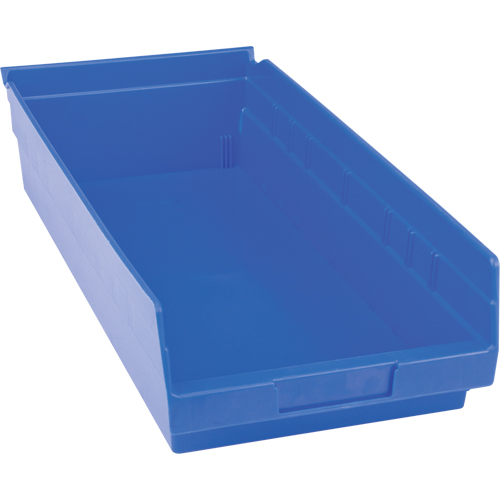 Plastic Shelf Bins, 8-3/8" W x 4" H x 17-7/8" D, Blue, 20 lbs. Capacity Toolneeds Inc.